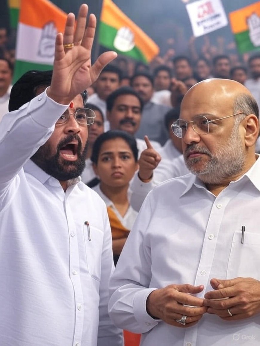 Shinde's 'Jai Gujarat' Slogan Sparks Maharashtra Row