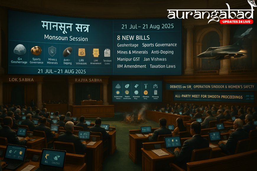 संसद के मानसून सत्र में 8 नए विधेयक होंगे पेश, जानें अहम एजेंडा