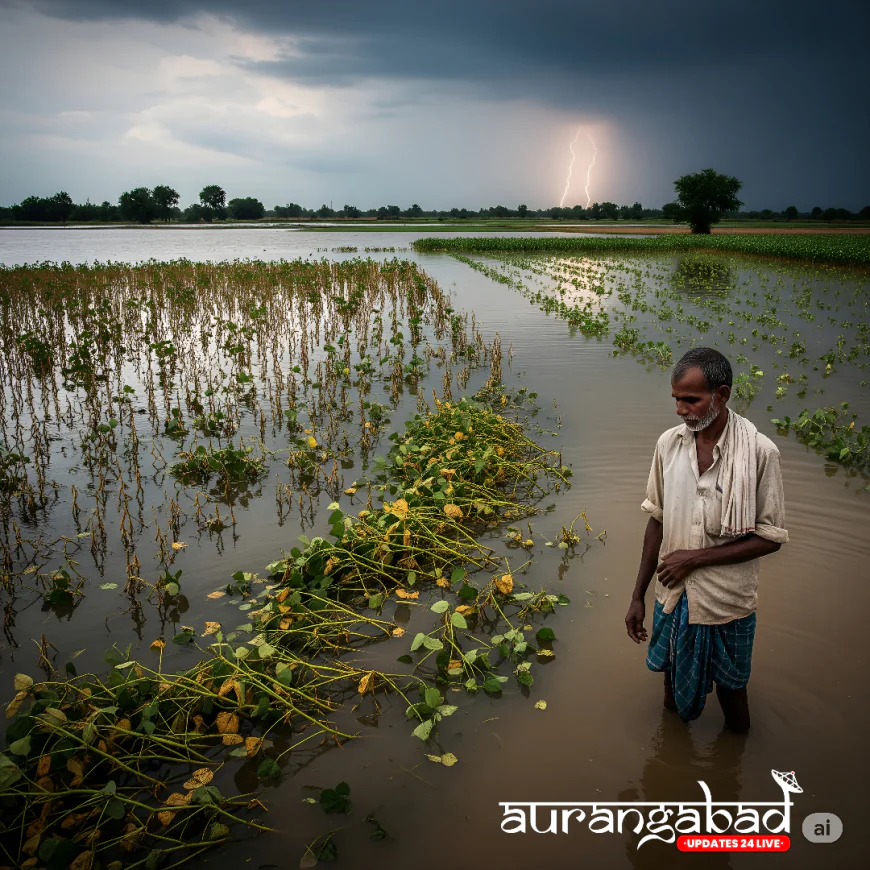मराठवाड़ा में मूसलाधार बारिश का कहर: खेतों में खड़ी फसलें तबाह