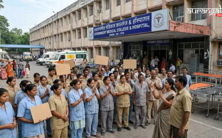 Sambhajinagar Crisis: GMCH Contract Staff Go on Strike Over 4 Months of Unpaid Salaries